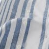 Mens Striped Linen Long Sleeve Button Down Loose Breathable Shirt
