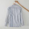Mens Striped Linen Long Sleeve Button Down Loose Breathable Shirt