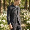 Mens Linen Casual Blazer Loose Fit Breathable Multi Pocket
