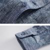 Mens Relaxed Linen Shirt ButtonDown Long Sleeve Breathable Pocket