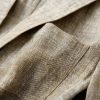 Mens Linen Blazer Breathable Loose Fit Khaki Multi Pocket Casual Jacket