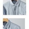 Mens Loose Linen Long Sleeve Shirt Turn-down Breathable Stone Wash