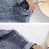 Mens Relaxed Linen Shirt ButtonDown Long Sleeve Breathable Pocket