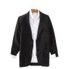 Mens Stonewash Linen Blazer Breathable Relaxed Multi Pocket Casual