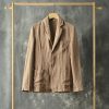 Mens Linen Blazer Loose Fit Breathable Multi-Pocket