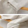 Mens Linen Hooded Shirt Loose Breathable Casual SandWashed Pocket