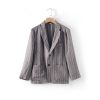 Mens Linen Striped Casual Blazer Loose Fit Breathable
