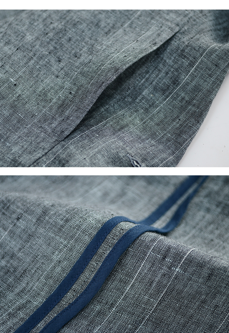 Mens Linen Casual Blazer Loose Fit Breathable Multi Pocket