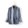 Mens Relaxed Linen Shirt ButtonDown Long Sleeve Breathable Pocket