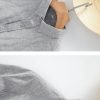 Mens Linen Shirt Loose Long Sleeve Pointed Collar Stone Washed Casual