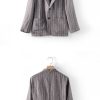 Mens Linen Striped Casual Blazer Loose Fit Breathable