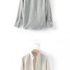 Mens Linen Shirt Loose Long Sleeve Pointed Collar Stone Washed Casual