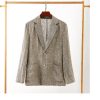 Mens Linen Blazer Breathable Loose Fit Khaki Multi Pocket Casual Jacket