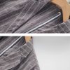 Mens Linen Striped Casual Blazer Loose Fit Breathable