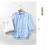 Mens Minimalist Linen Shirt 3/4 Sleeve V-Neck Breathable Sandwash