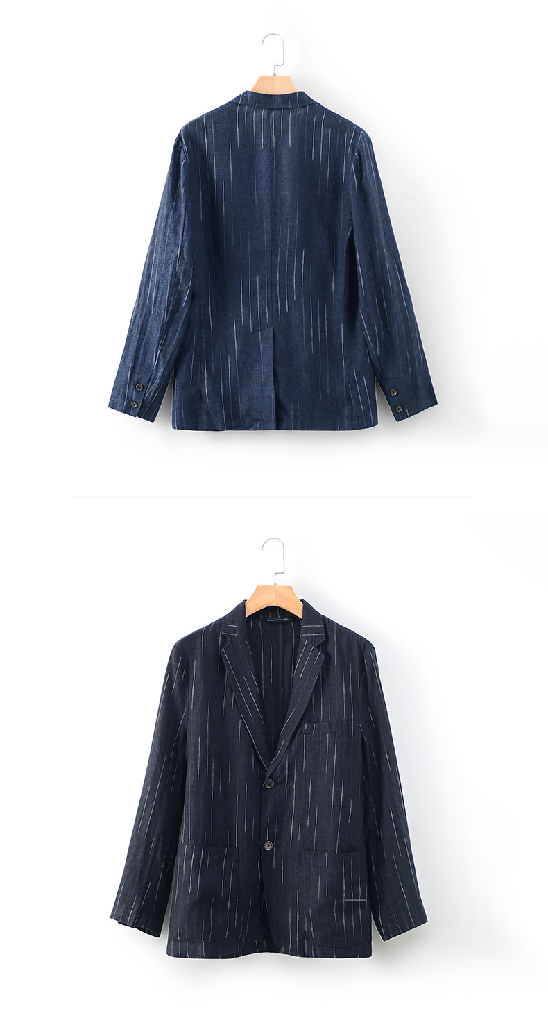 Mens Linen Casual Blazer Loose Fit Breathable Multi Pocket