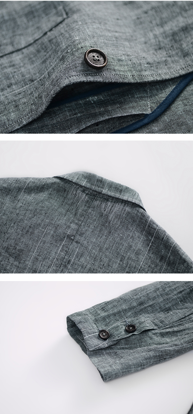 Mens Linen Casual Blazer Loose Fit Breathable Multi Pocket