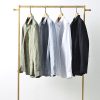 Mens Loose Linen Long Sleeve Shirt Turn-down Breathable Stone Wash