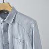 Mens Loose Linen Long Sleeve Shirt Turn-down Breathable Stone Wash