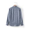 Mens Relaxed Linen Shirt ButtonDown Long Sleeve Breathable Pocket