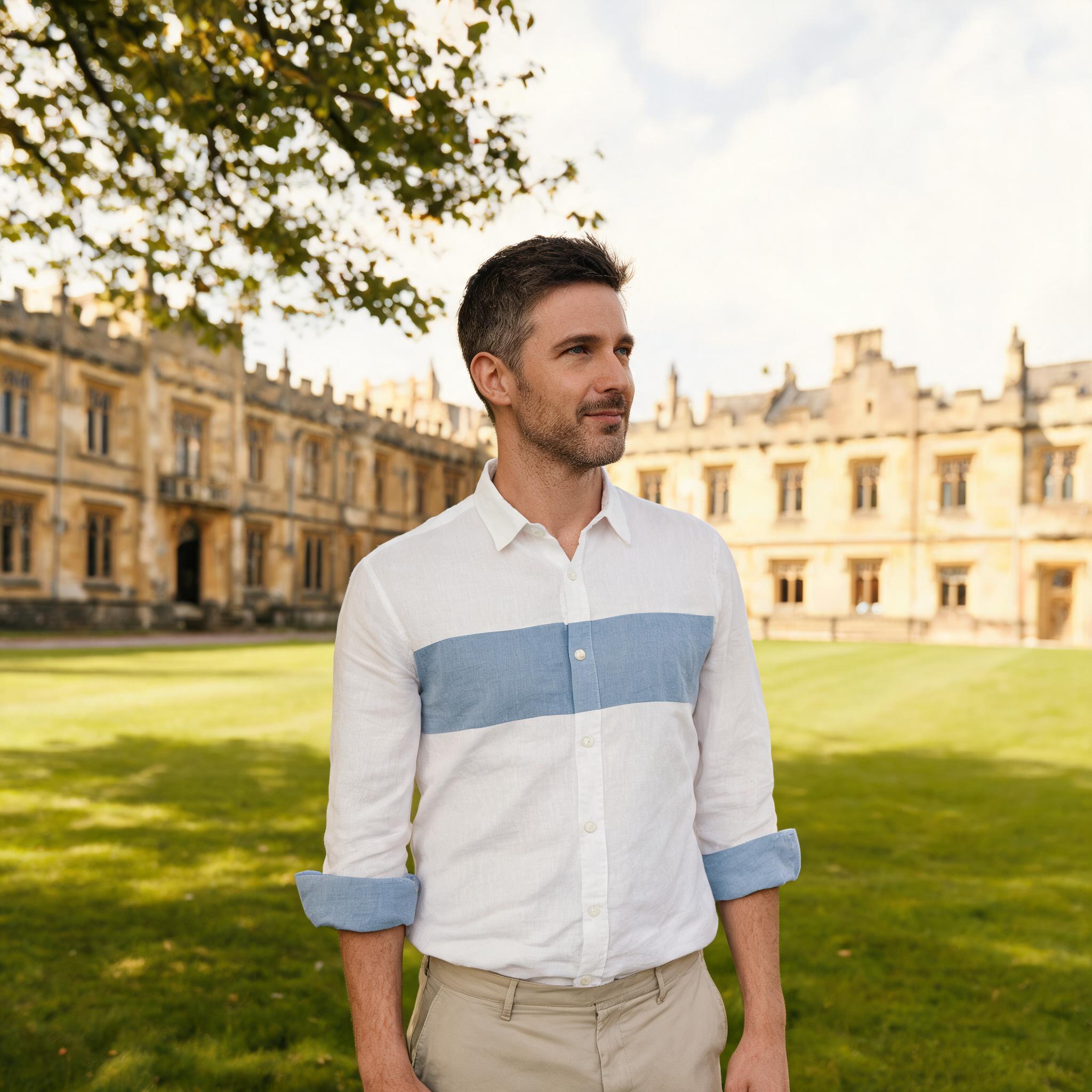 The "Chelsea" Relic Sand-Washed Colour-Block Shirt | 100% French Linen - Image 3